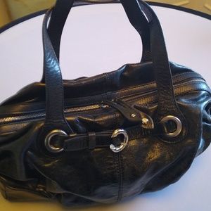 Black Leather Satchel Bag